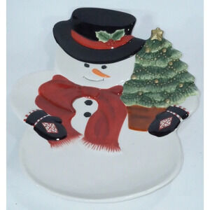 Harry and David Christmas Holiday Snowman Platter